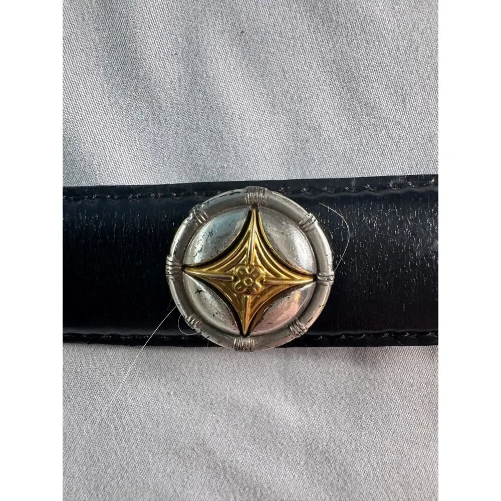 Vintage Fossil Black Leather Concho Belt Womens M Western Y2K 34